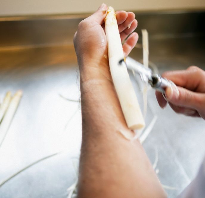 Spargel kochen, Restaurant Krone, Dornbirn Spargel kochen, Restaurant Krone, Dornbirn